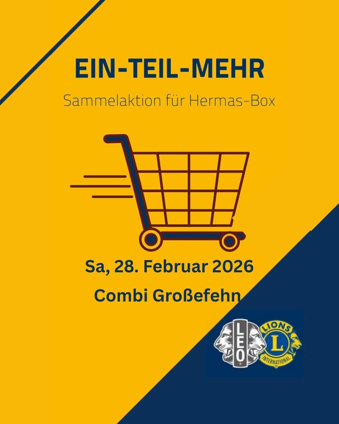 leerer Einkaufswagen und Datum der AKtion