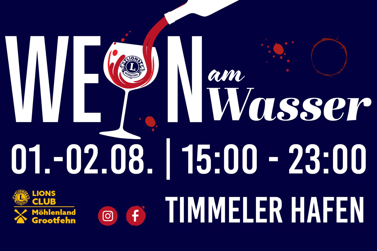 blaues Foto mit Daten des Fests